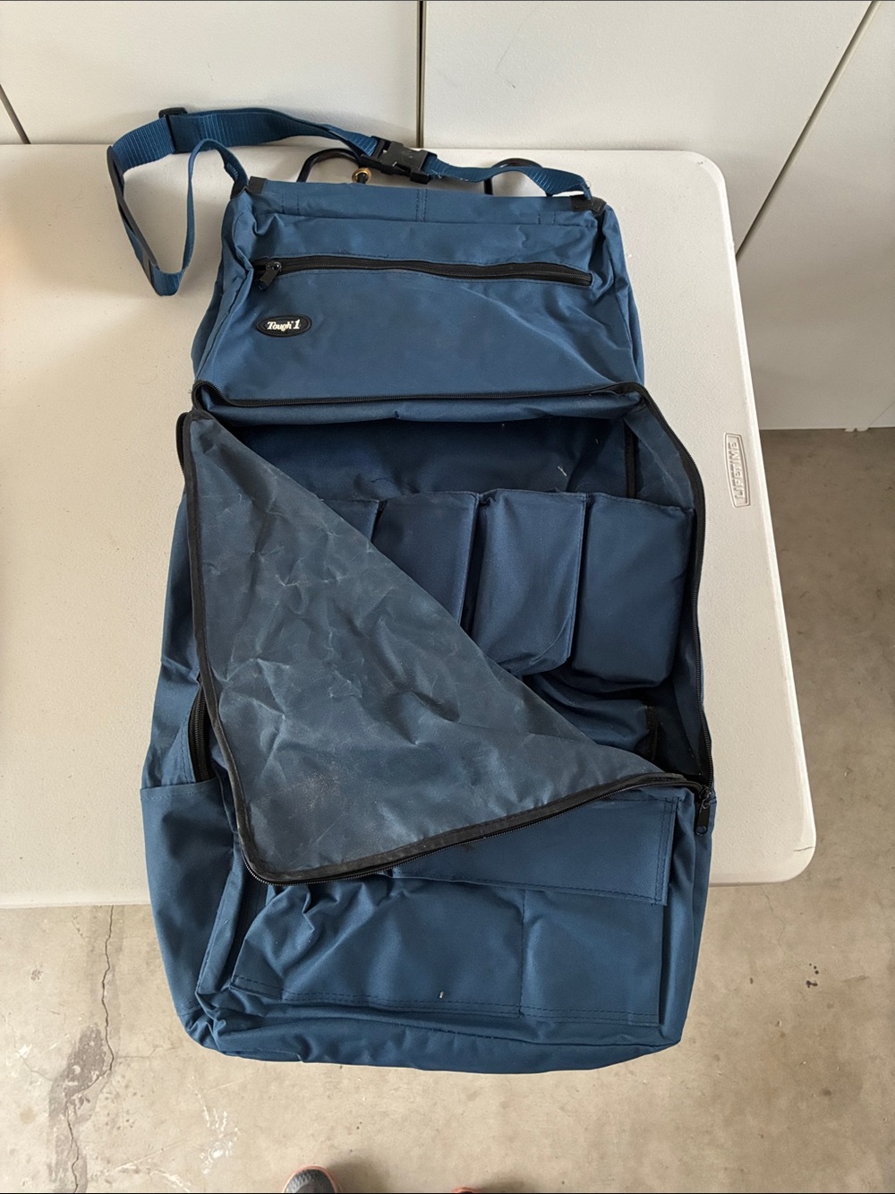 Tough1 Navy Stall Hanging Bag with Multiple Compartments - Horse Grooming